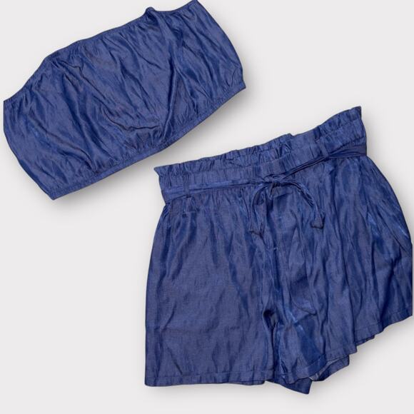 SHEIN Two-Piece blue Tube top summer outfit women's size 3XL - Picture 2 of 4